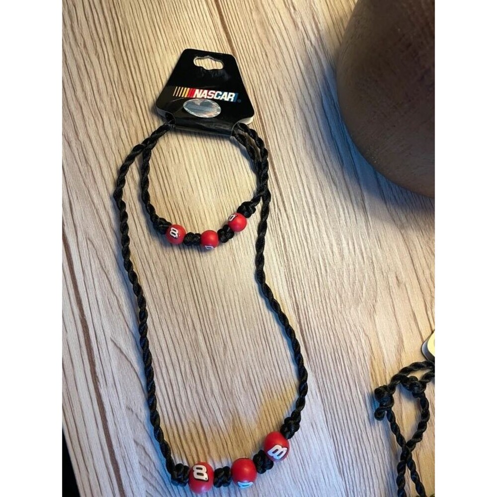 Nascar Dale Junior #8  Rope Braided necklace & bracelet Beaded set